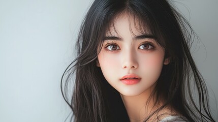 Vibrant Thai teenage girls flaunt long hair and big eyes, embracing modern styles that reflect youthful beauty.