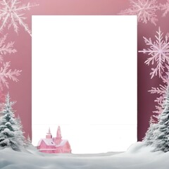 pink christmas greeting card