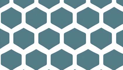 Poster - A seamless pattern of teal hexagons on a white background.