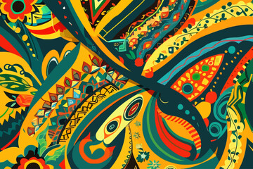 illustration background on brasilian culture pattern