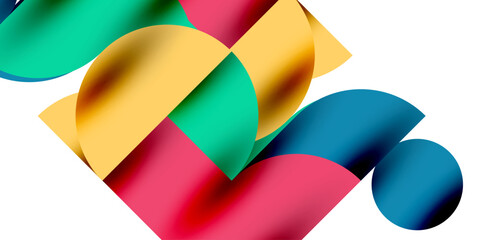 Poster - Tech minimal circular shapes geometric art. Vector modern circles
