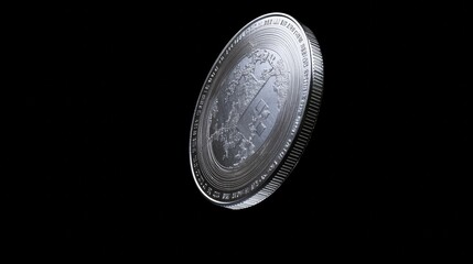 Aufkleber - 3D Virtual Bitcoin Coin on Dark Background