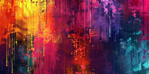 Poster - Vibrant Abstract Colorful Paint Splatter Background