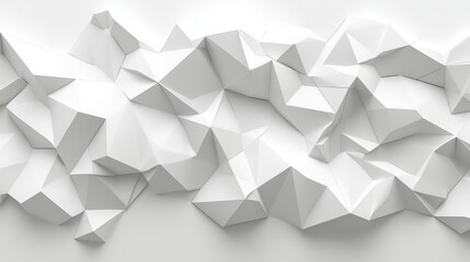 Poster - Abstract white background with low poly geometric pattern