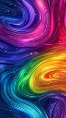 Poster - A colorful abstract painting with a rainbow and stars