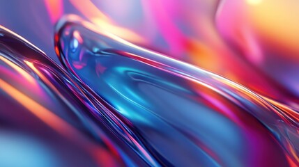 Poster - Abstract Swirling Liquid with Iridescent Colors