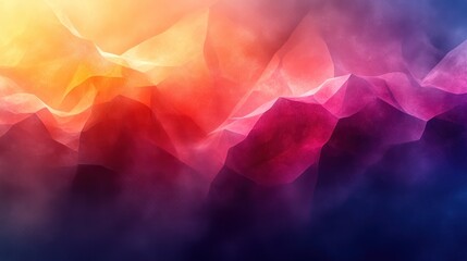 Wall Mural - abstract background with a colorful, textured, mountain range and fog.
