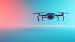 © Lush Diaries - A drone hovers in mid-air, illuminated by a colorful gradient background.