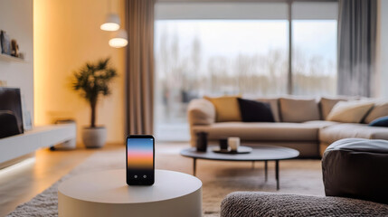 Poster - A smart home uses internet-connected devices controlled by a smartphone.  This system, powered by AI, makes your home more convenient and efficient.