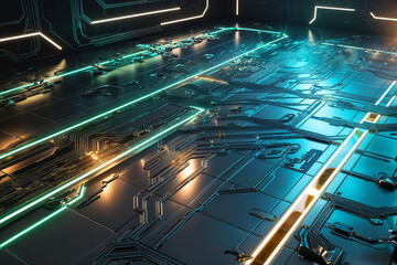 Poster - digital cyber tech background wallpaper 