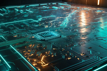 Poster - digital cyber tech background wallpaper 