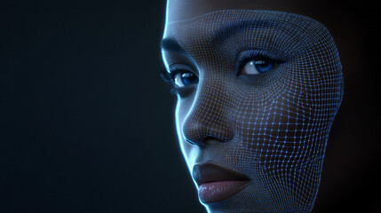 Poster - face id uses a 3d scan of your face to recognize you. it's like a digital fingerprint on your smartp