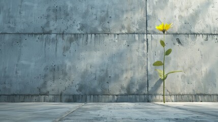 Poster - Abstract illustration of success as a flower growing in concrete.