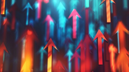 Poster - Abstract representation of success through a series of ascending arrows.