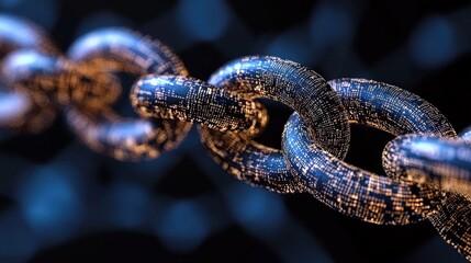 Futuristic Data Chain   Digital Network Technology Concept