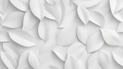 Wall Mural - White geometric leaves 3d tiles texture Background banner panorama