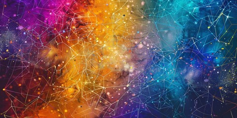 Poster - colorful abstract art depicting network protection.