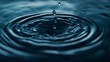 © Chaikit - 2410_011.macro photography of water ripples, high-speed liquid dynamics, concentric circles expanding outward, crystal clear droplet impact, blue-tinted monochromatic palette, smooth gradient