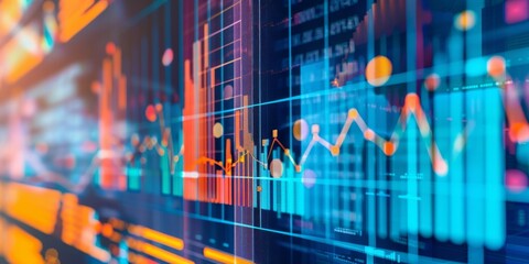 Poster - Marketing metrics on a vivid abstract canvas.