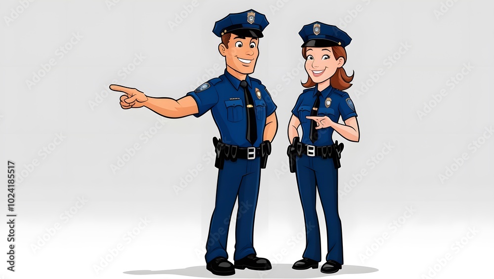Police officers giving directions 