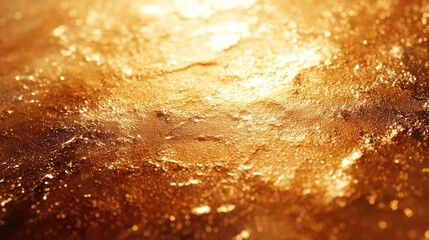 Wall Mural - abstract background of textured golden surface with blurred light.