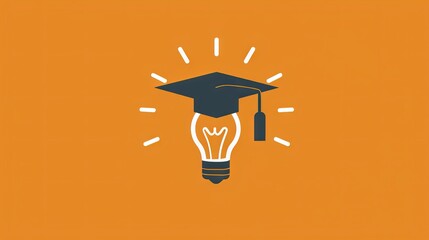 Sticker - Stylized logo featuring a graduation cap and a light bulb.