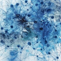 Poster - abstract watercolor depiction of network security.