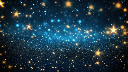 Wall Mural - night sky with stars sparkling on black background