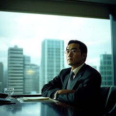 Asian businessman office