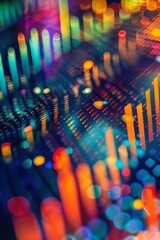 Poster - Data visualization with an abstract color background.