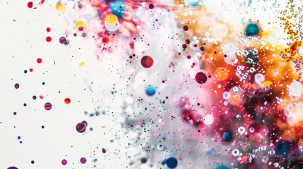 Sticker - A mesmerizing abstract image featuring colorful bubbles in liquid with vibrant splashes and a blurred background.