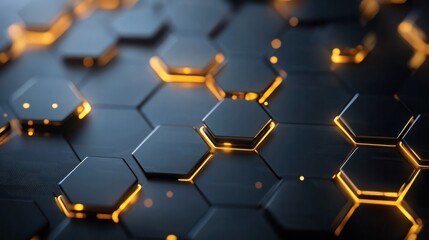 Poster - digital hexagon abstract background