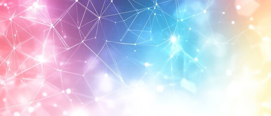 Poster - A vibrant and abstract design showcases a network of intricate connections against a colorful gradient background, creating an engaging visual experience