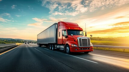 Freight truck on the highway.