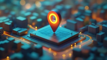 Poster - exploring geofencing technology through a stylized miniature city model
