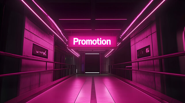 Promotion in a bright neon effect, as if glowing