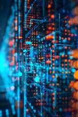 Poster - Abstract colors representing cyber defense.