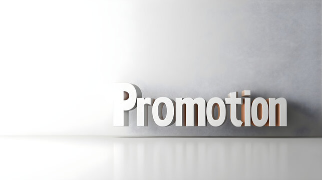 Promotion in bold font with a soft drop shadow to add depth