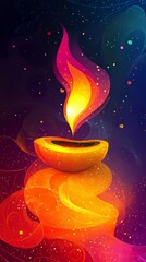 Poster - Abstract Diwali background with a blend of vibrant colors and modern conceptual elements.