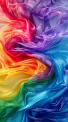 Poster - A colorful piece of fabric with a rainbow pattern