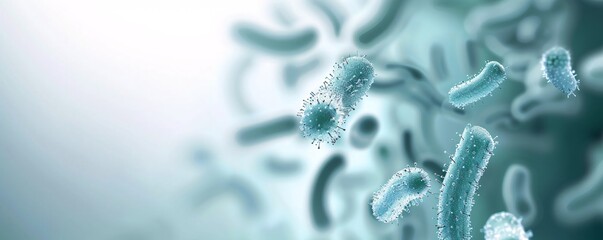 Poster - a detailed close-up of bacteria colonies on the surface of bathroom tiles, highlighting the microsco