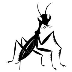 Mantis vector illustration black silhouette set collection isolated transparent background