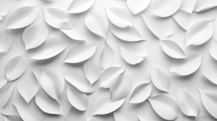 Poster - White geometric leaves 3d tiles texture Background banner panorama