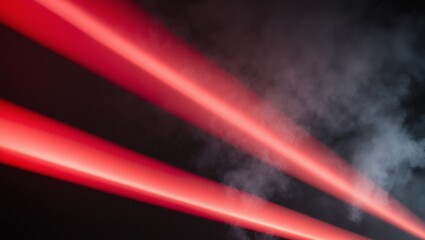 Wall Mural - red and smoky light beams illuminating a dark space during an evening event.