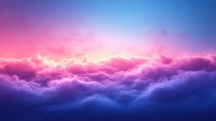 Wall Mural - a breathtaking view of a vibrant pink and blue sky with fluffy clouds.