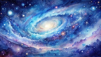 Wall Mural - watercolor galaxy painting
