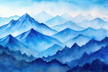 watercolor mountain painting