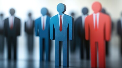 Poster - A group of stylized figures representing diversity in a business context.