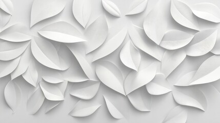 Poster - White geometric leaves 3d tiles texture Background banner panorama
