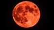 © Matthew - Full red moon detailed surface, black night sky, craters and shadows.